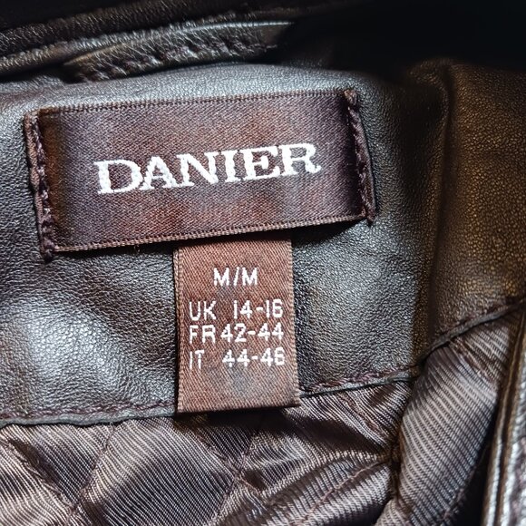 Vintage Danier Soft Dark Brown Women's Moto Style Biker Leather Jacket Size M - Picture 11 of 15